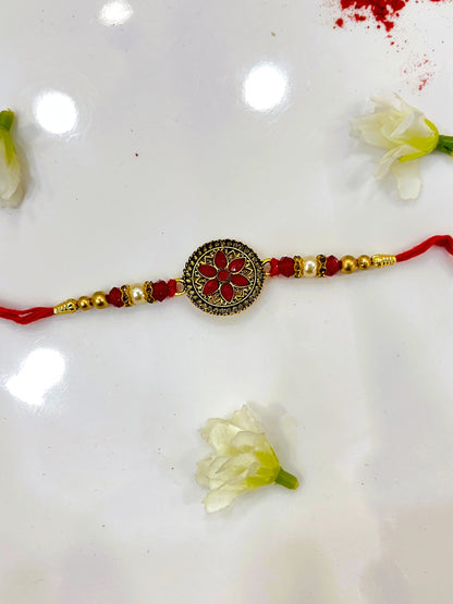 ROUND SHAPE COPPER FLOWER RAKHI