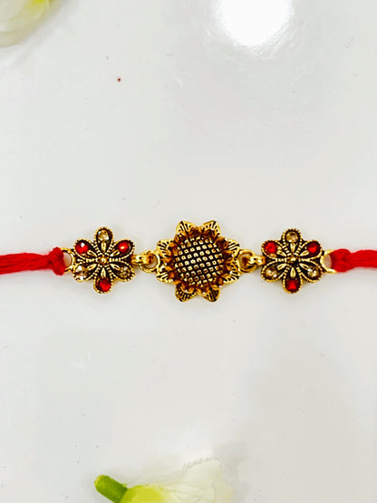 THREE FLOWER KUNDAN RAKHI