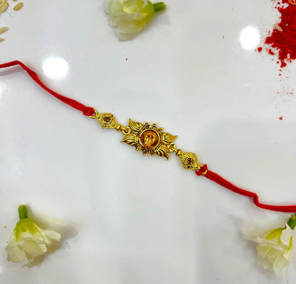 SUN MATT GOLD KUNDAN RAKHI