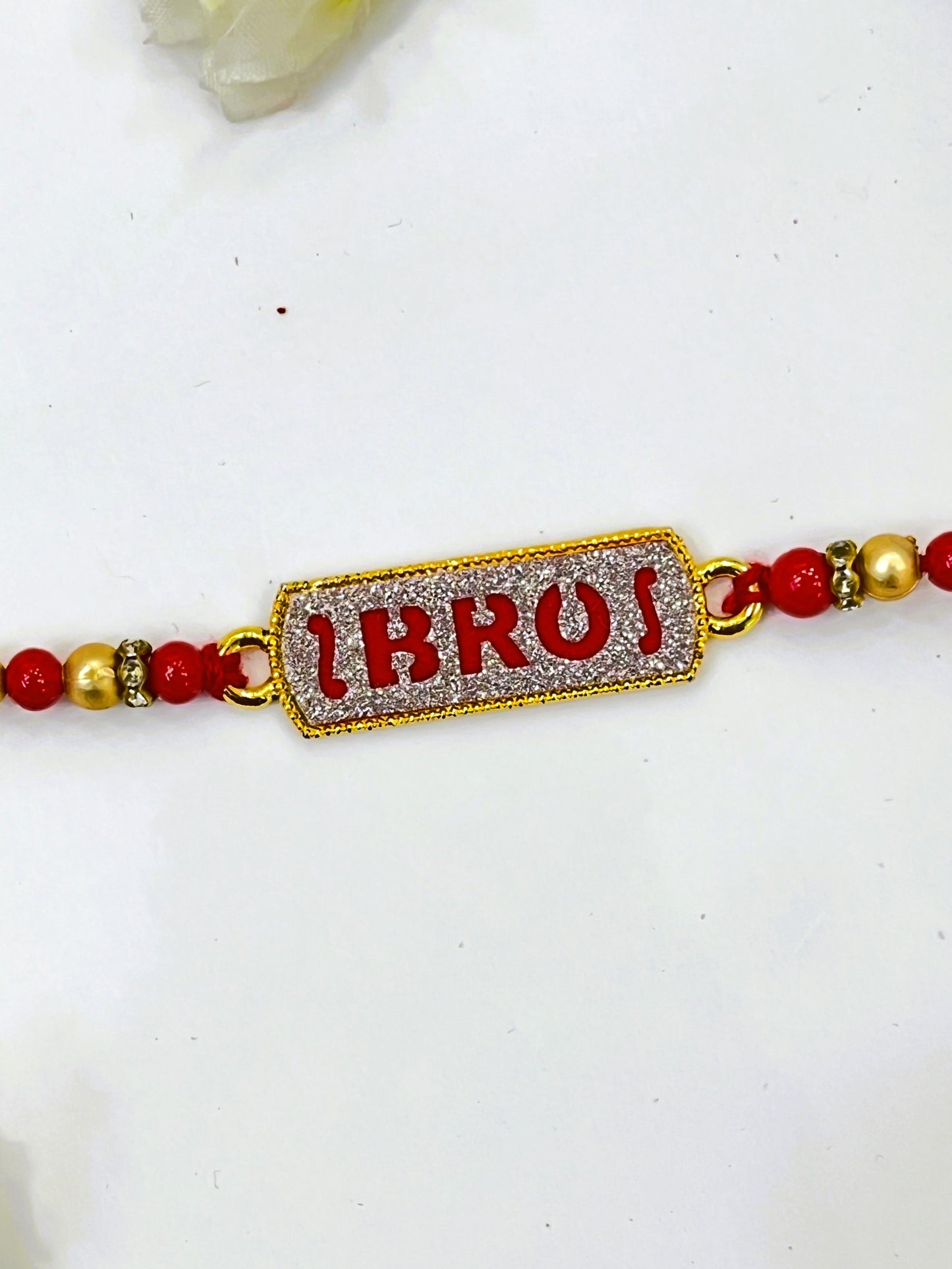 SILVER GLITTER BRO RAKHI