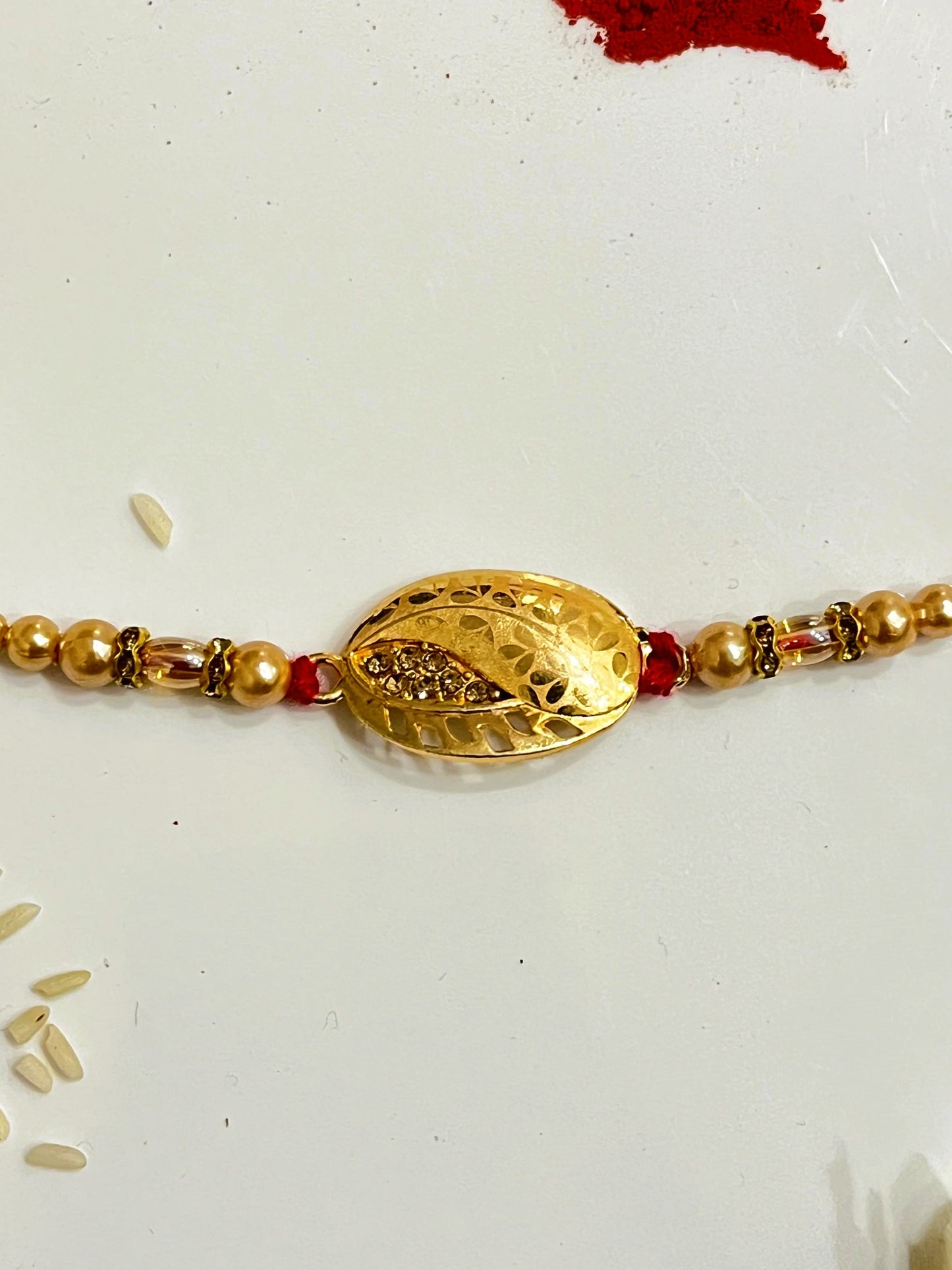 matt gold leaf rakhi