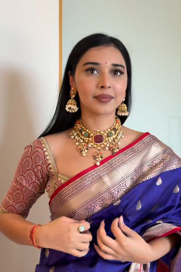 Tanya Mittal Jewellery Bridal Kundan Choker Set with Ruby & Emerald Stones – Heavy Wedding Necklace with Earrings