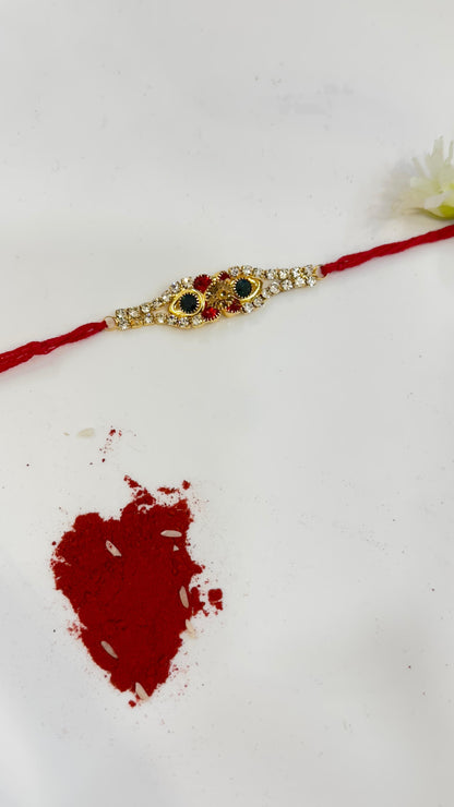 RED GREEN FLOWER RAKHI