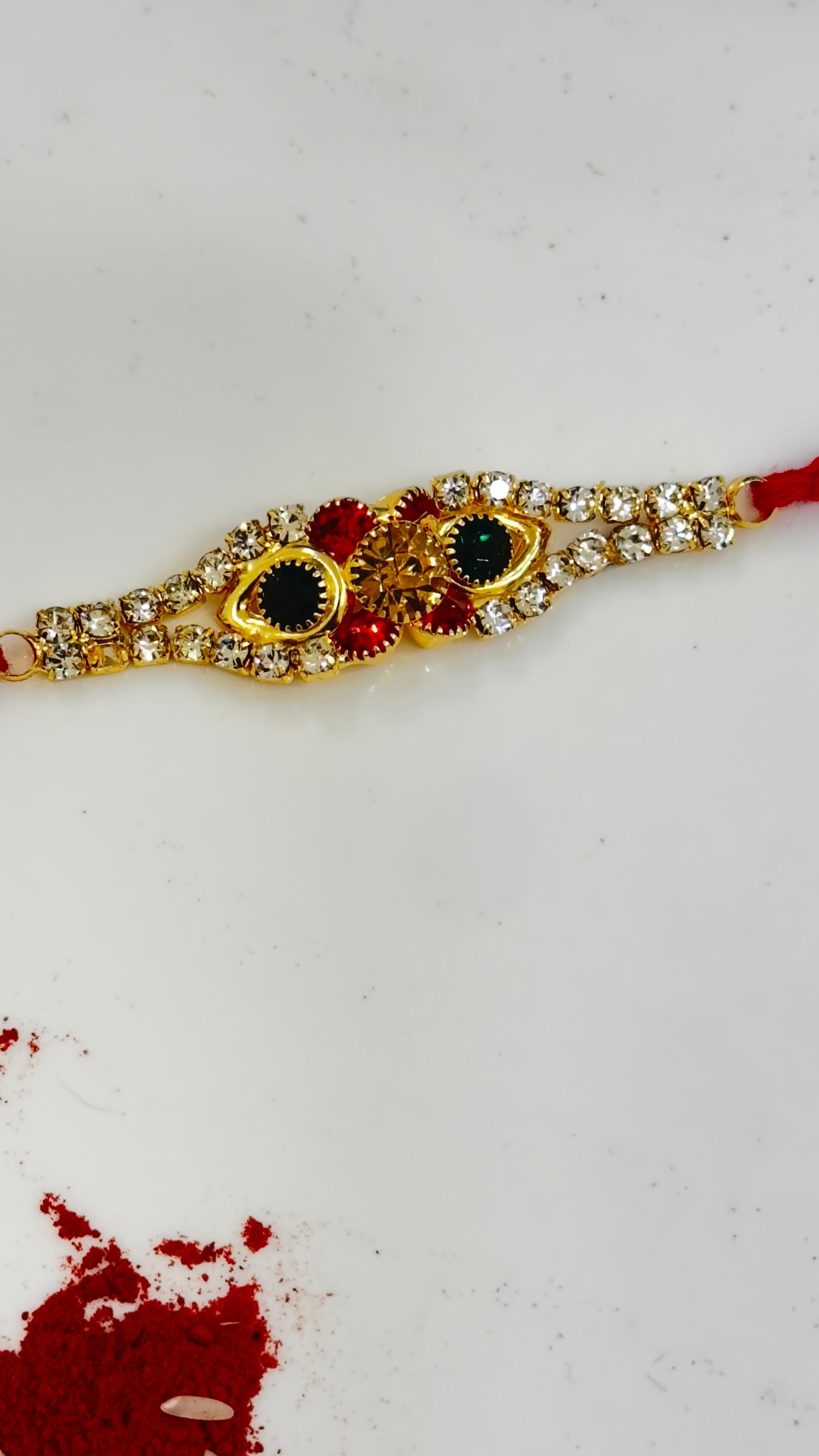 RED GREEN FLOWER RAKHI