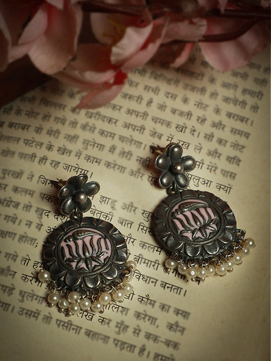 AATREYI OXIDISED MEENA EARRINGS - KAVIPUSHP