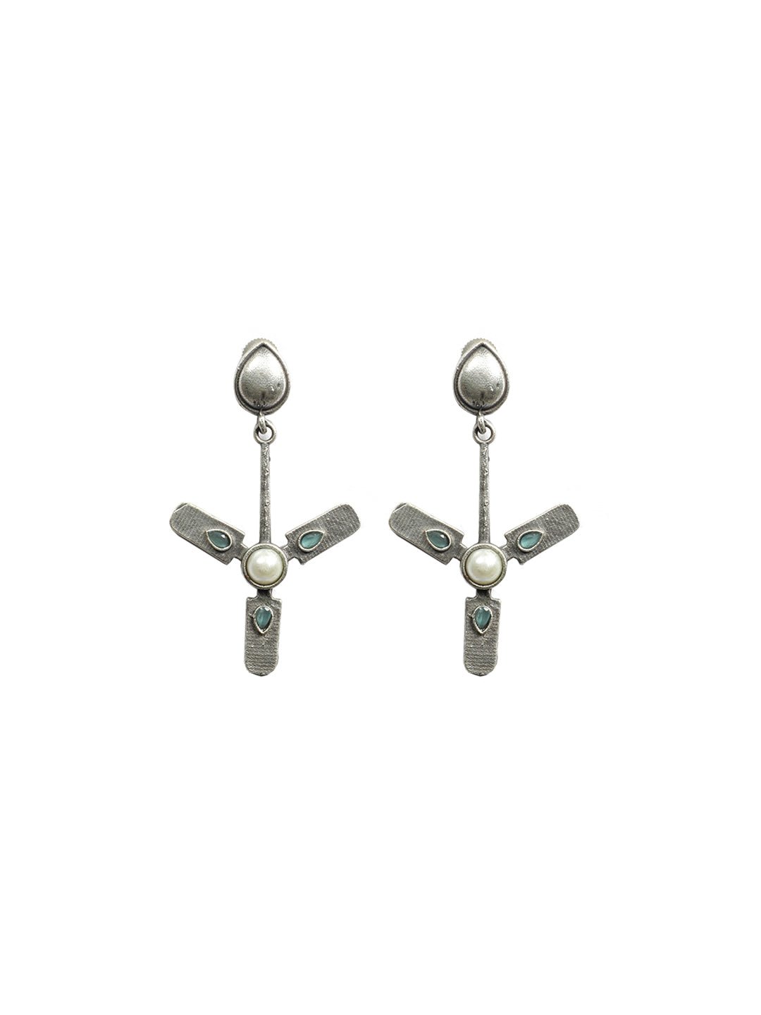 ADHUJA MEENA OXIDISED EARRINGS - KAVIPUSHP