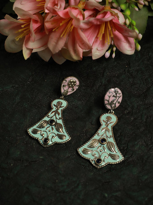 AILITH OXIDISED MEENA EARRINGS - KAVIPUSHP