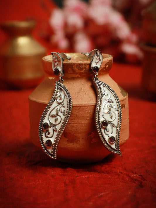 AKUTI OXIDISED MEENA EARRINGS - KAVIPUSHP