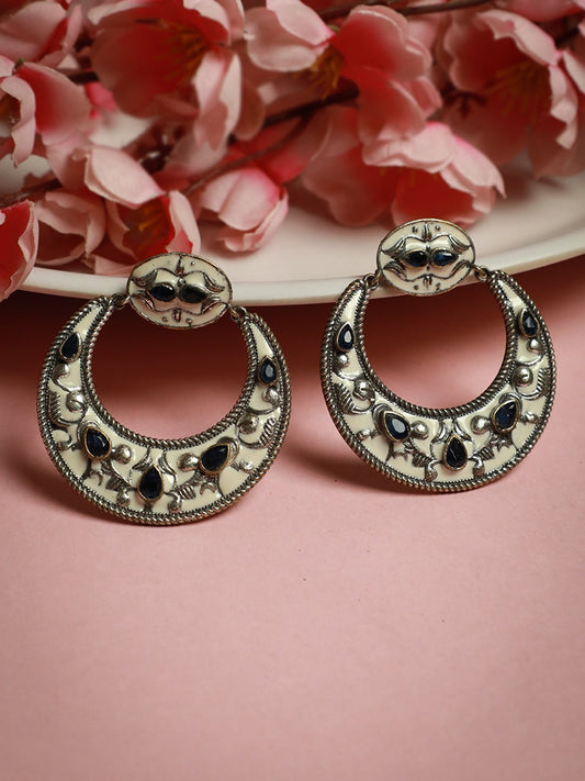 AMEYAA OXIDISED MEENA EARRINGS - KAVIPUSHP