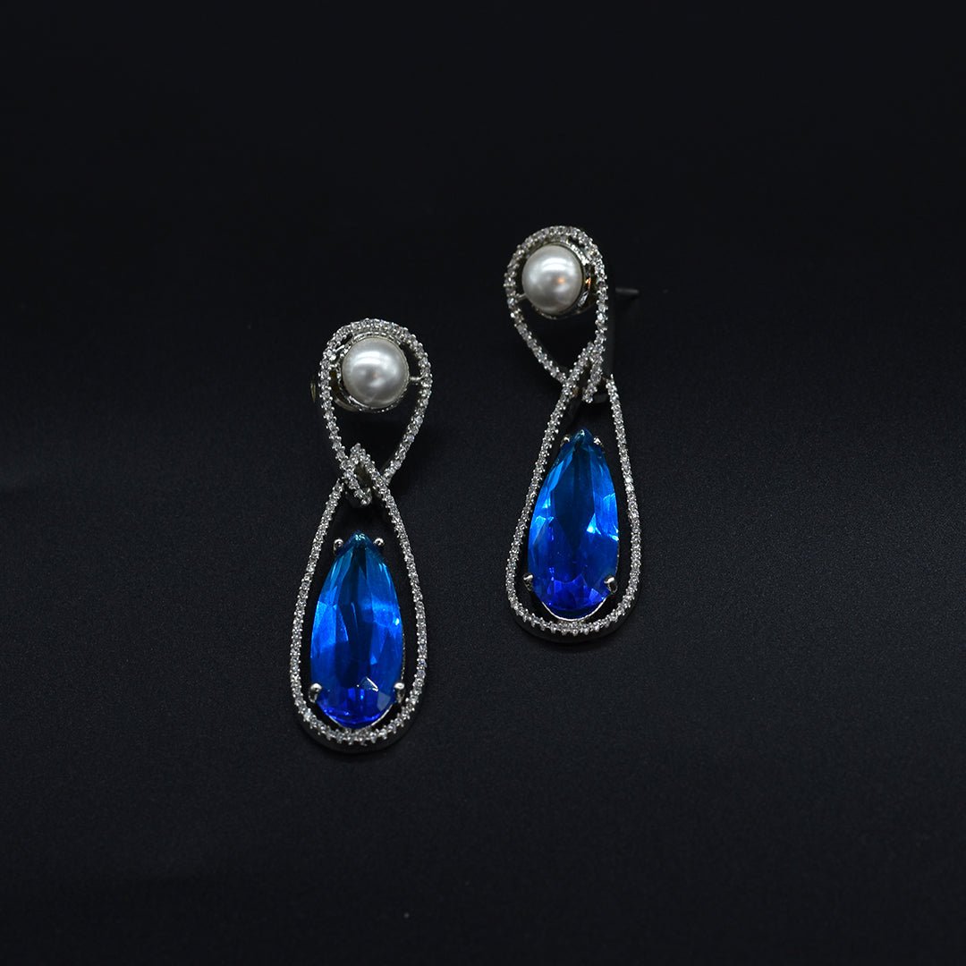 AQUA DIAMOND EARRINGS - KAVIPUSHP