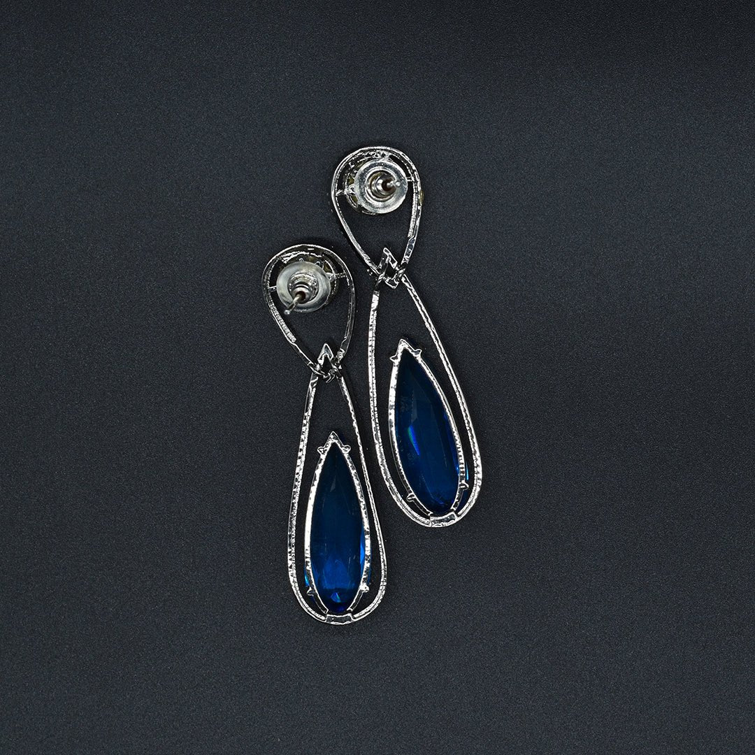 AQUA DIAMOND EARRINGS - KAVIPUSHP