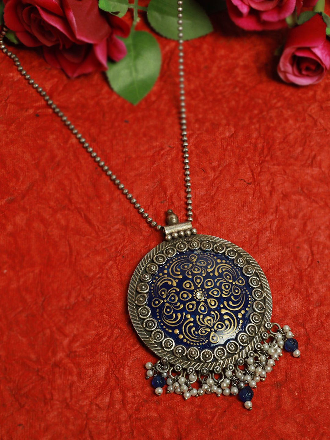 ARKITA MEENA OXIDISED PENDANT - KAVIPUSHP