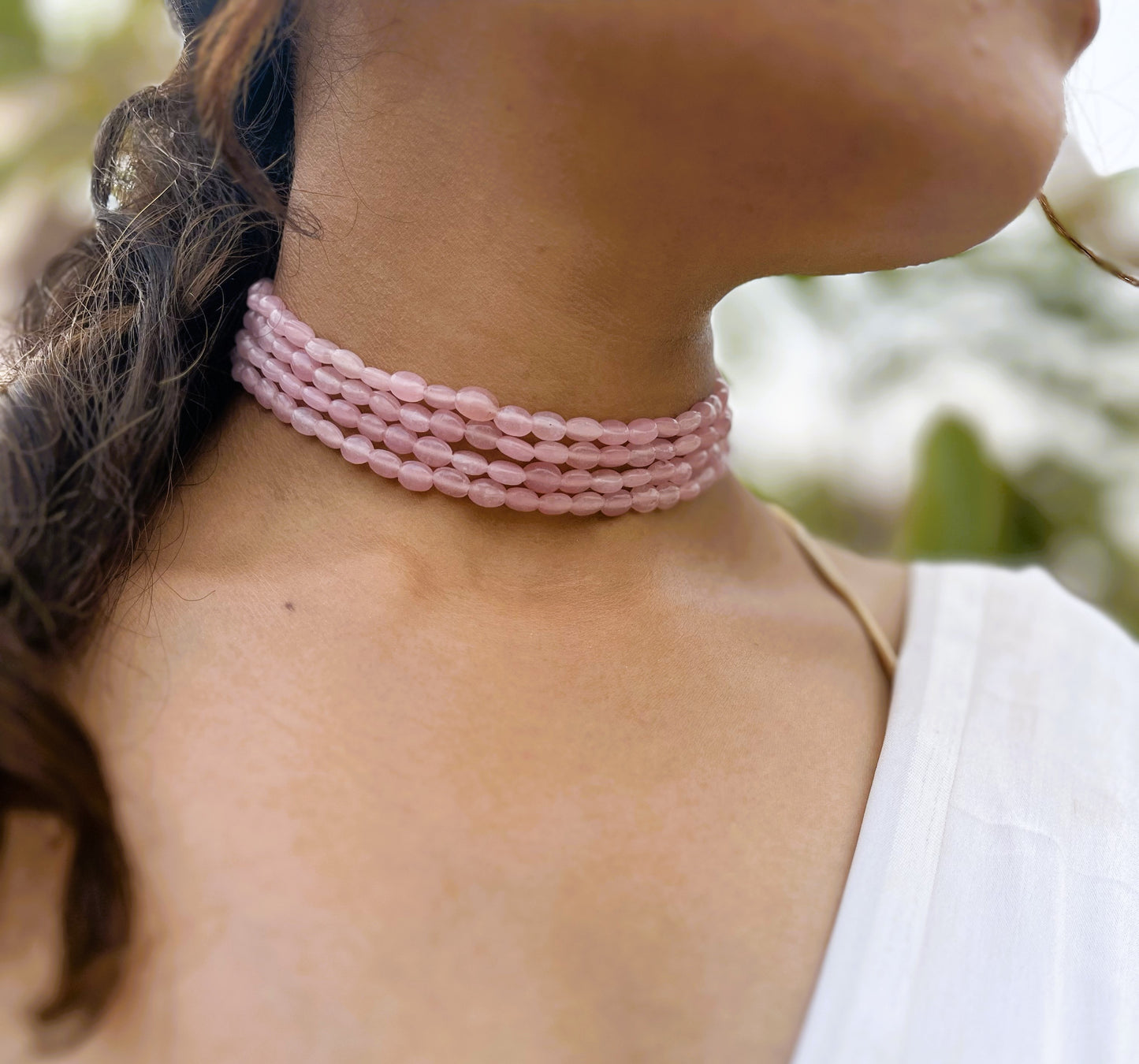 BABY PINK STONE CHOKER