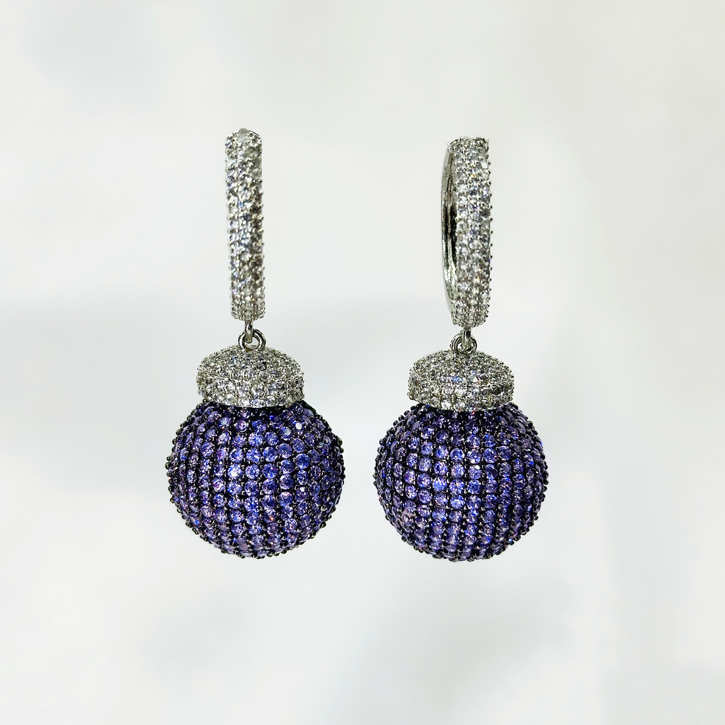 Minimalist purple hanging Earrings for Women