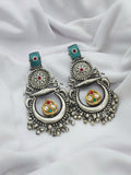 Evil Eye Meets Oxidized Elegance Earring