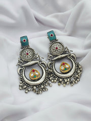 Evil Eye Meets Oxidized Elegance Earring