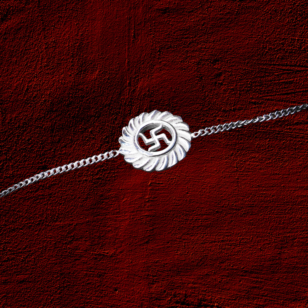 SWASTIK 925 SILVER RAKHI