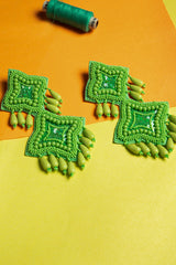 MULTICOLOR BEAD EARRING Kavipushp GREEN 